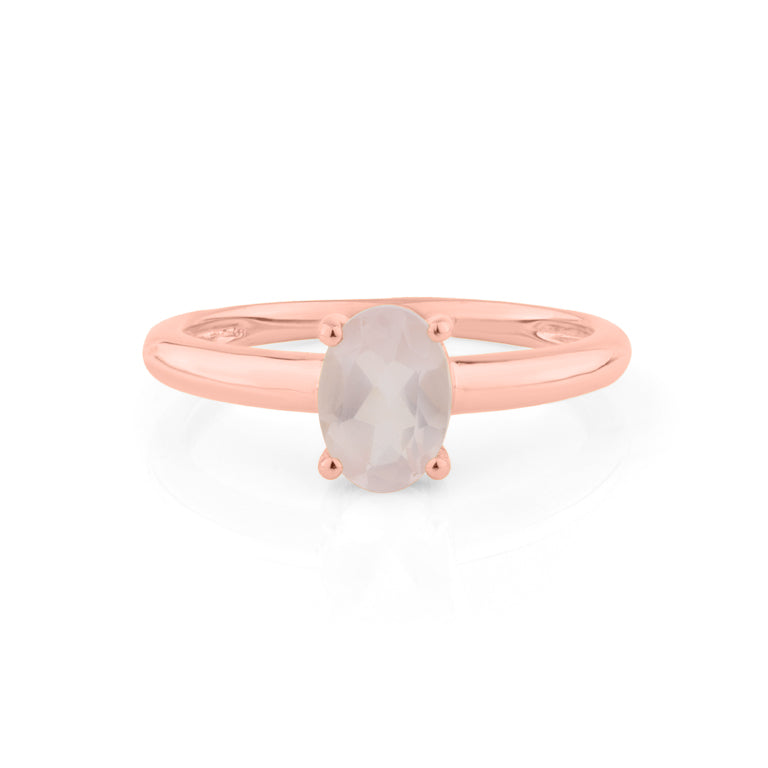 Ring ANTONIA mit 5 X 7 mm Rosenquarz