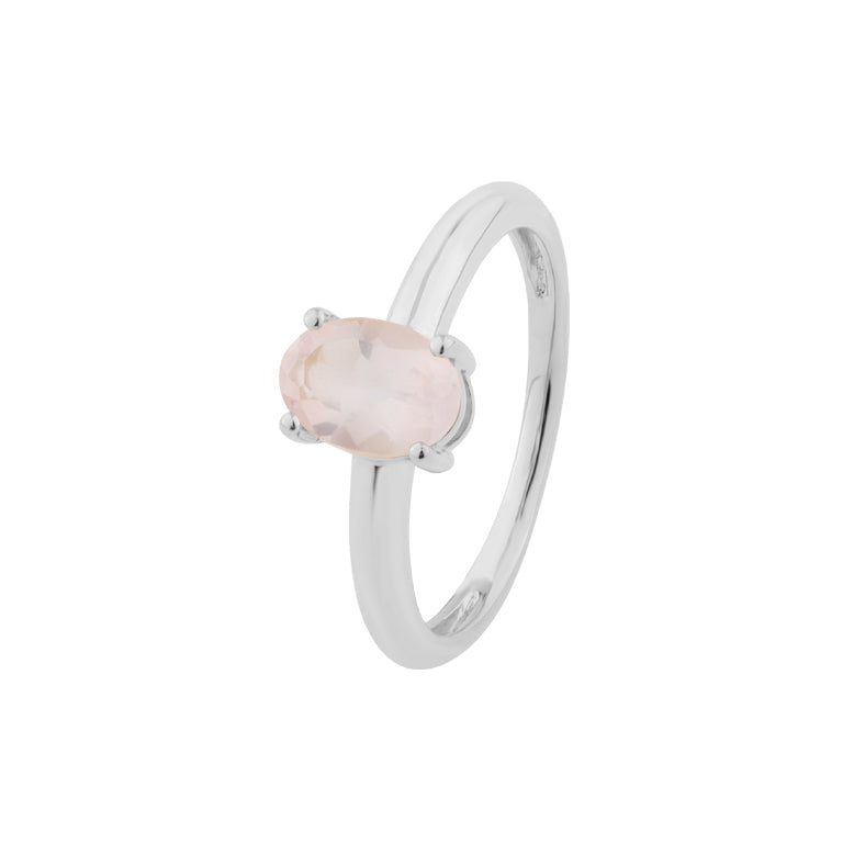 Ring ANTONIA mit 5 X 7 mm Rosenquarz