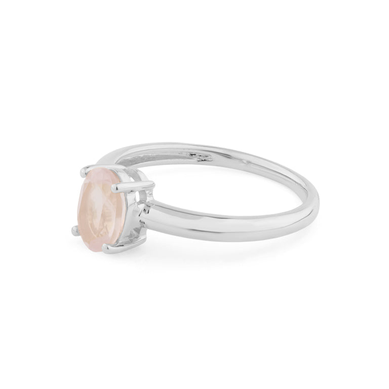 Ring ANTONIA mit 5 X 7 mm Rosenquarz