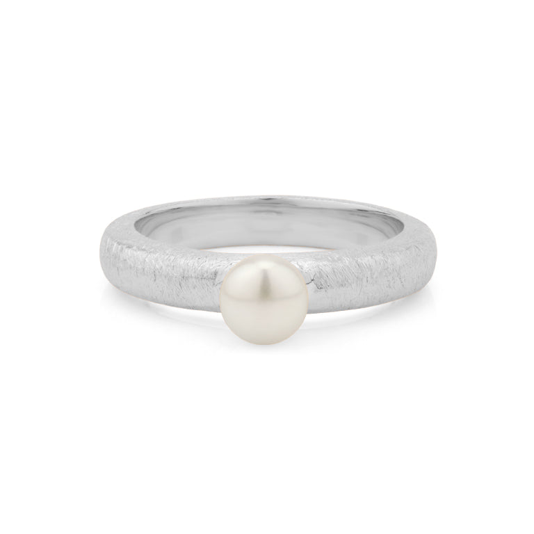 Ring ASTRID 3.5 mm matt mit Perle