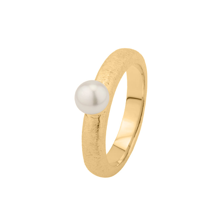 Ring ASTRID 3.5 mm matt mit Perle