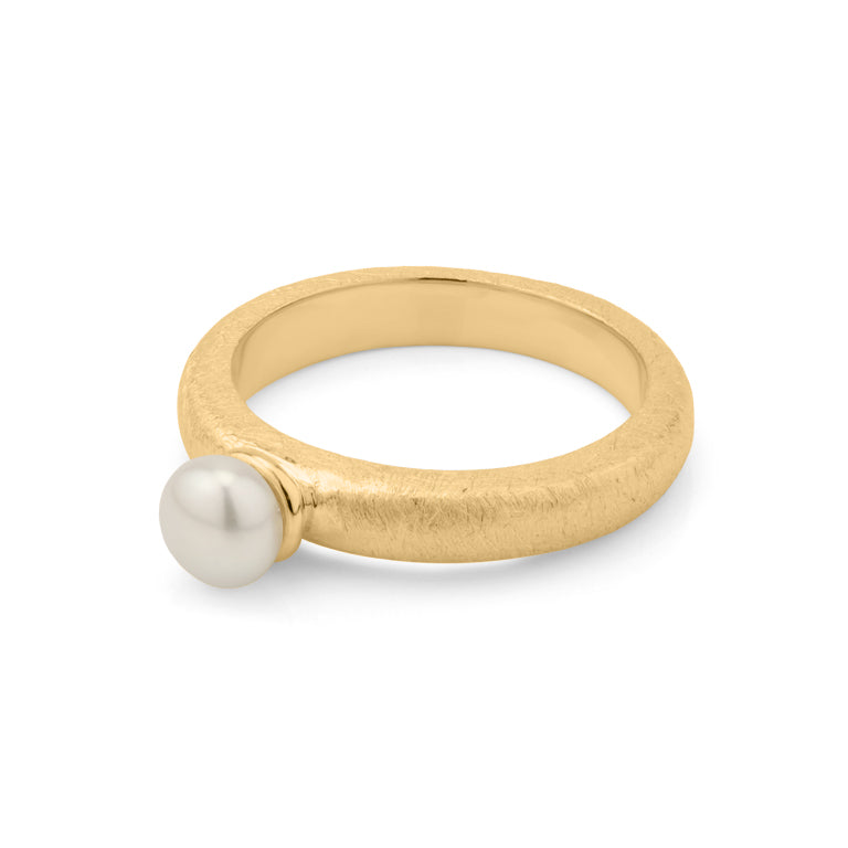 Ring ASTRID 3.5 mm matt mit Perle