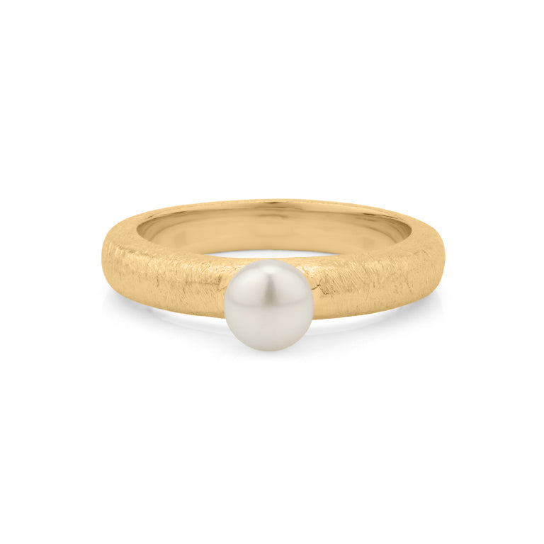 Ring ASTRID 3.5 mm matt mit Perle