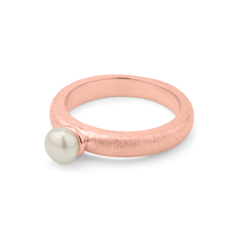 Ring ASTRID 3.5 mm matt mit Perle