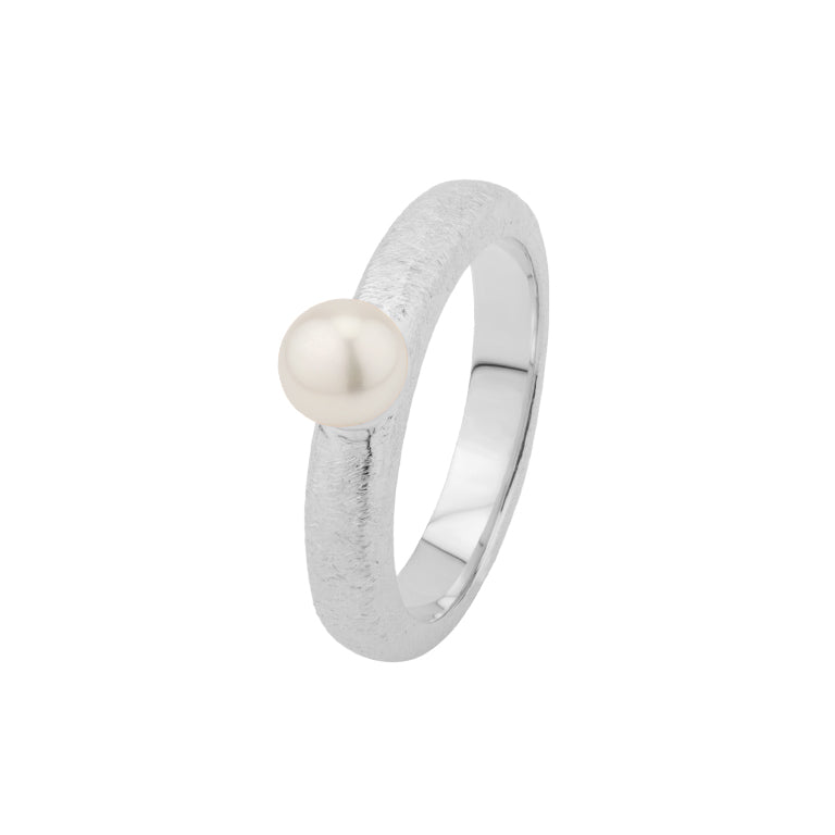 Ring ASTRID 3.5 mm matt mit Perle