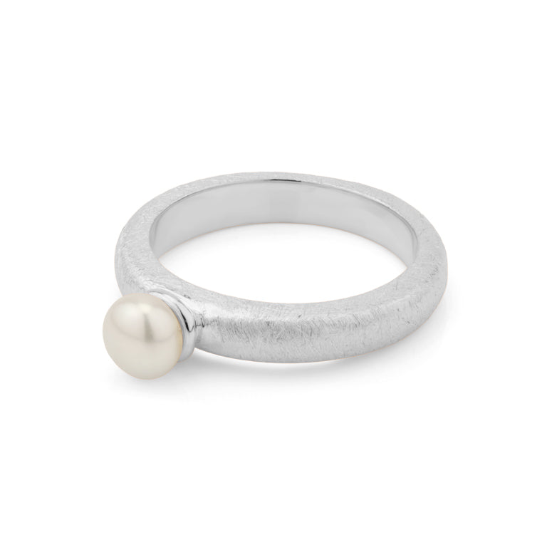 Ring ASTRID 3.5 mm matt mit Perle