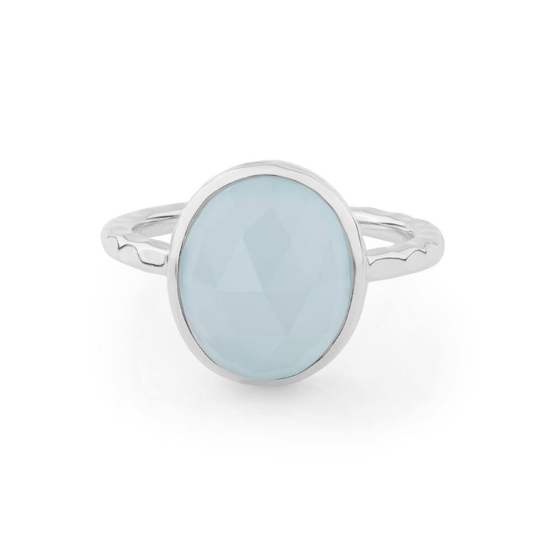 Ring CANDYS mit Blau Chalzedone 10 X 12  mm