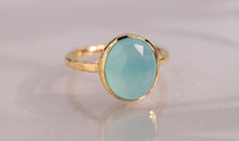 Ring CANDYS mit Blau Chalzedone 10 X 12  mm