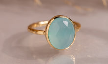 Ring CANDYS mit Blau Chalzedone 10 X 12  mm