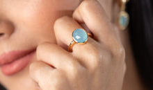 Ring CANDYS mit Blau Chalzedone 10 X 12  mm