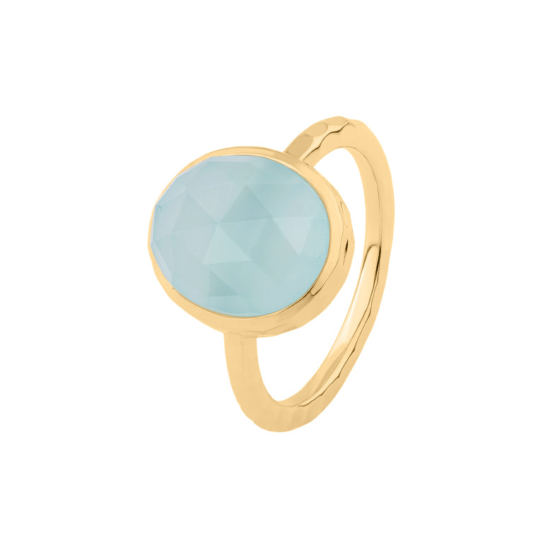 Ring CANDYS mit Blau Chalzedone 10 X 12  mm