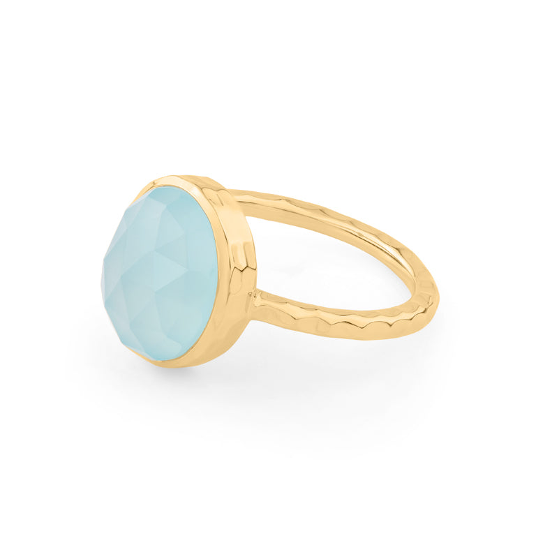 Ring CANDYS mit Blau Chalzedone 10 X 12  mm