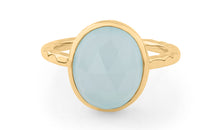 Ring CANDYS mit Blau Chalzedone 10 X 12  mm