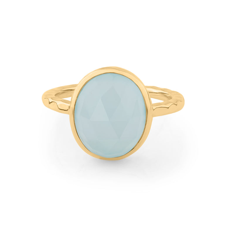 Ring CANDYS mit Blau Chalzedone 10 X 12  mm