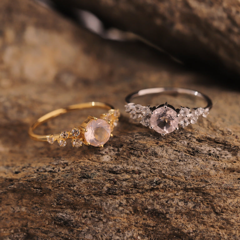 Ring  ELEONOR mit Rosenquarz