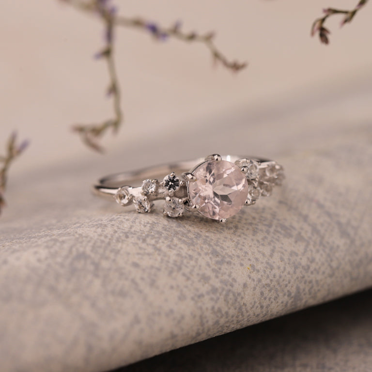 Ring  ELEONOR mit Rosenquarz
