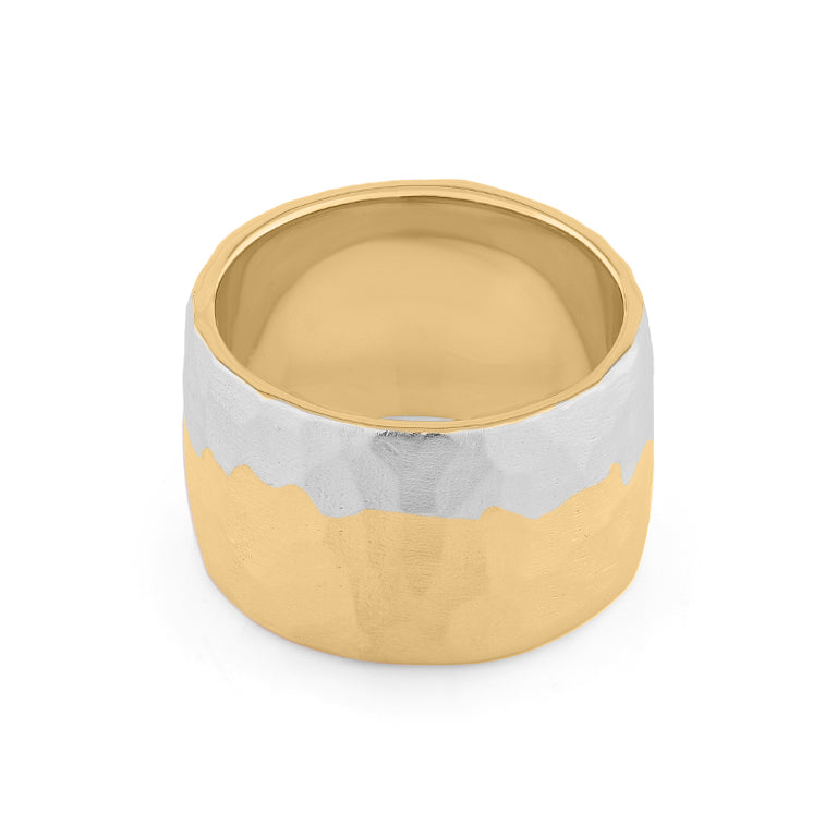 Ring HAILEY Doppelton 2/3 vergoldet  Band 14 mm