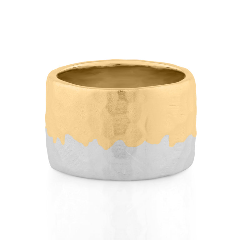 Ring HAILEY Doppelton 2/3 vergoldet  Band 14 mm
