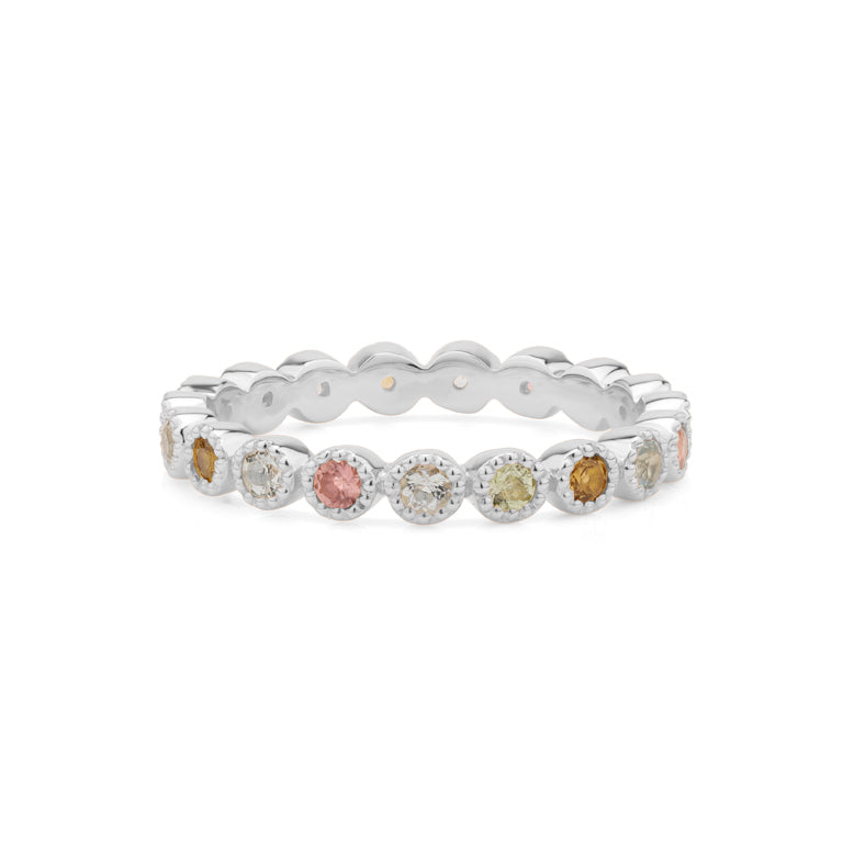 Memory  Ring HARRIET mit Aquamarin und Multiturmalin 2mm