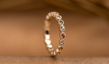 Memory  Ring HARRIET mit Aquamarin und Multiturmalin 2mm
