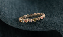 Memory  Ring HARRIET mit Aquamarin und Multiturmalin 2mm