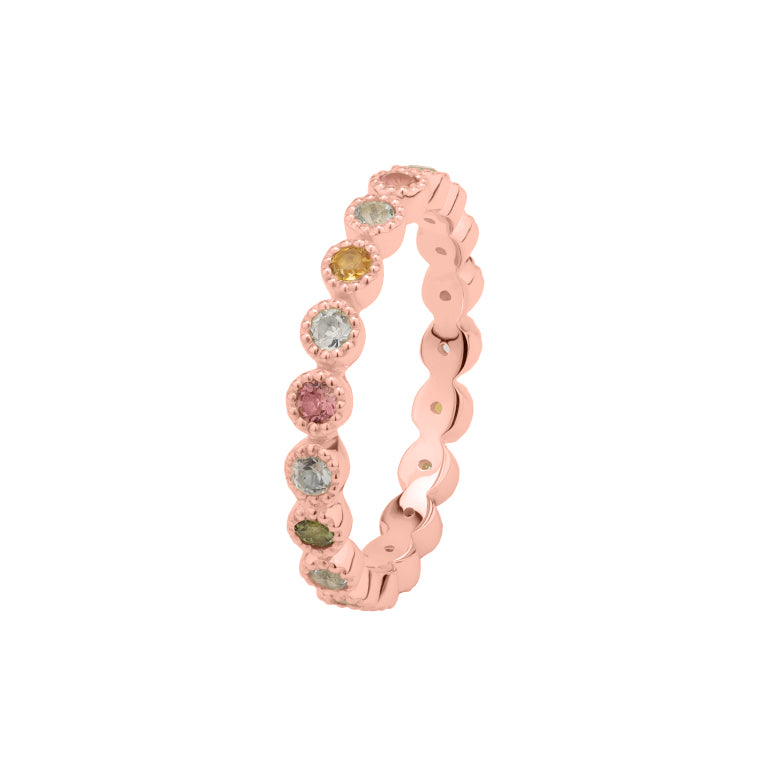Memory  Ring HARRIET mit Aquamarin und Multiturmalin 2mm