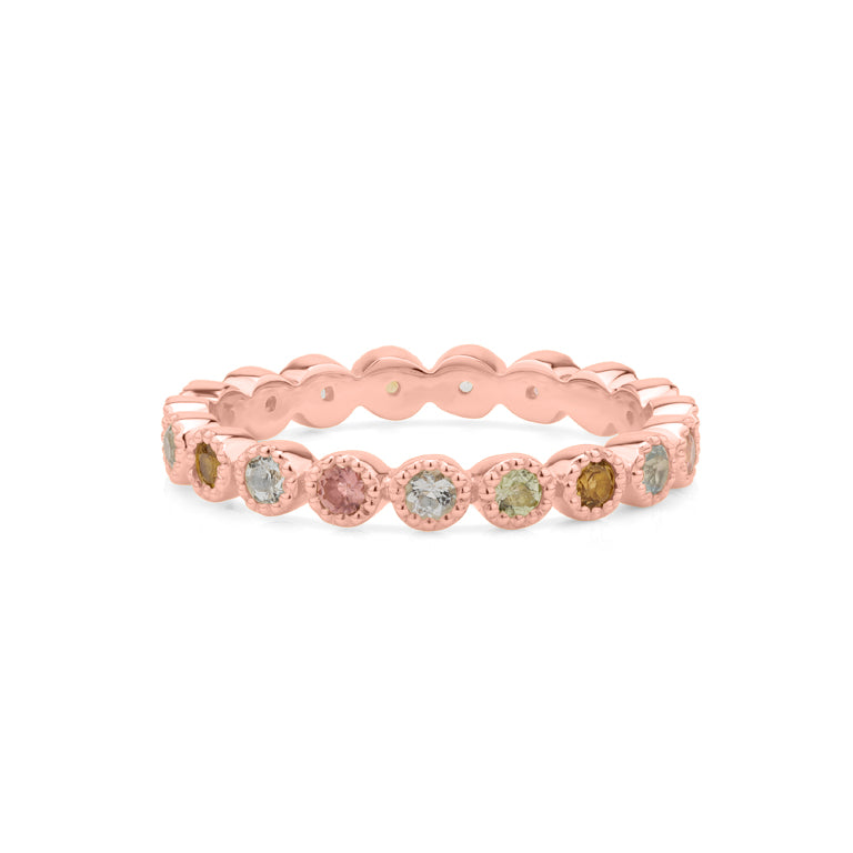 Memory  Ring HARRIET mit Aquamarin und Multiturmalin 2mm