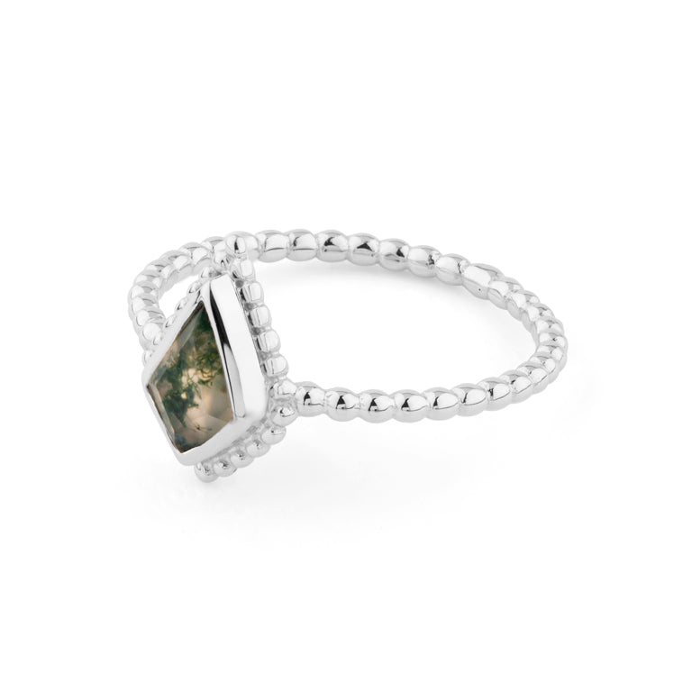 Ring KITE SERENITY mit Moos Achate 7 X 10 mm