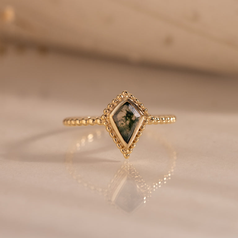 Ring KITE SERENITY mit Moos Achate 7 X 10 mm