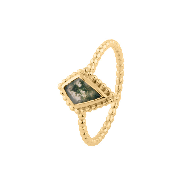 Ring KITE SERENITY mit Moos Achate 7 X 10 mm