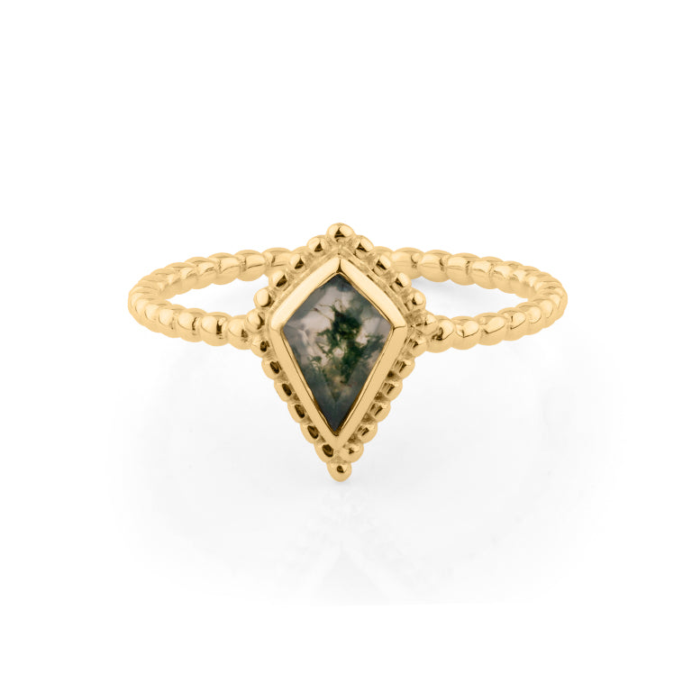 Ring KITE SERENITY mit Moos Achate 7 X 10 mm