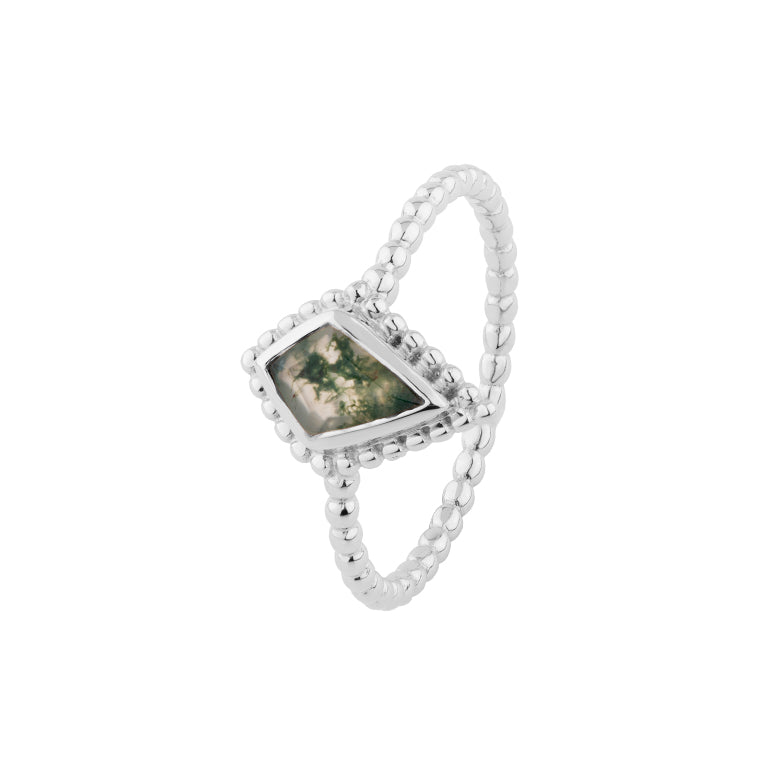 Ring KITE SERENITY mit Moos Achate 7 X 10 mm
