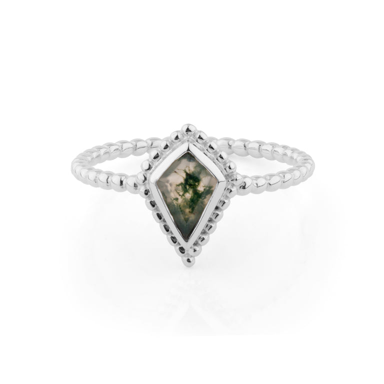 Ring KITE SERENITY mit Moos Achate 7 X 10 mm