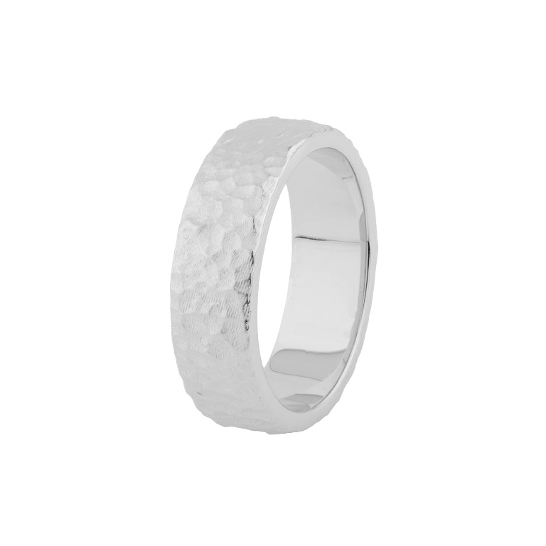 Ring SIMON 7 mm matt gehammert