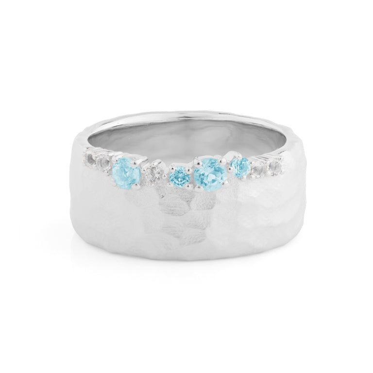 Ring SIMON CREST 10 mm mit Blautopas