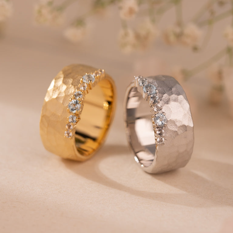 Ring SIMON CREST 10 mm mit Blautopas