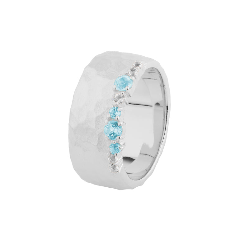 Ring SIMON CREST 10 mm mit Blautopas