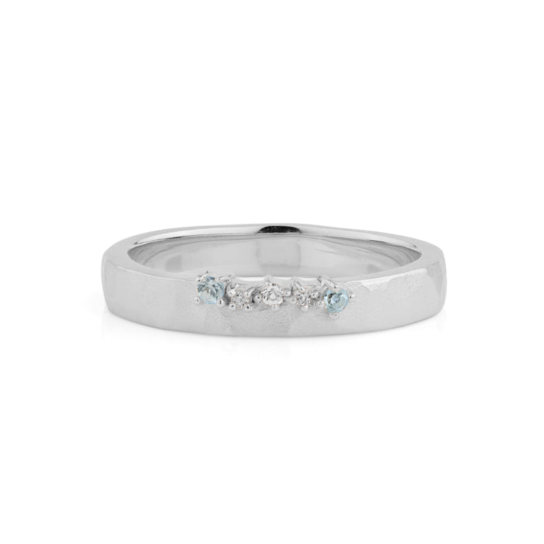Ring SIMON CREST 3.5 mm mit Blau Topas