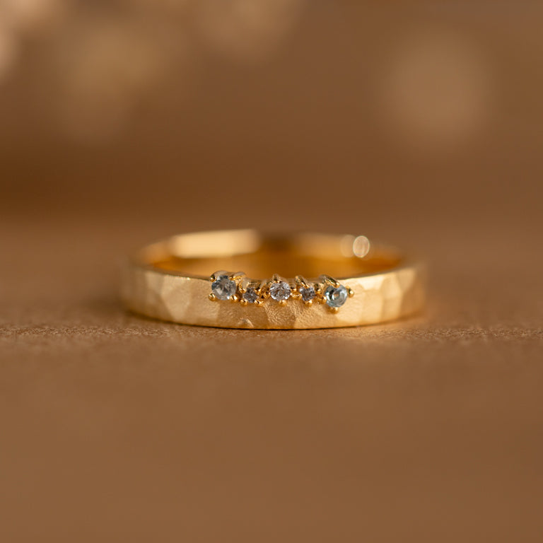Ring SIMON CREST 3.5 mm mit Blau Topas