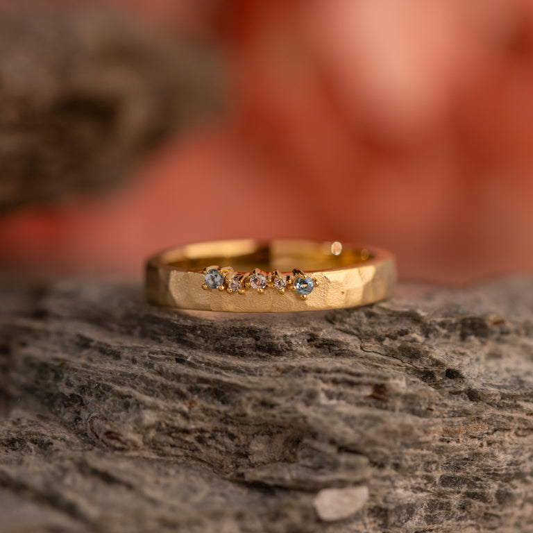 Ring SIMON CREST 3.5 mm mit Blau Topas