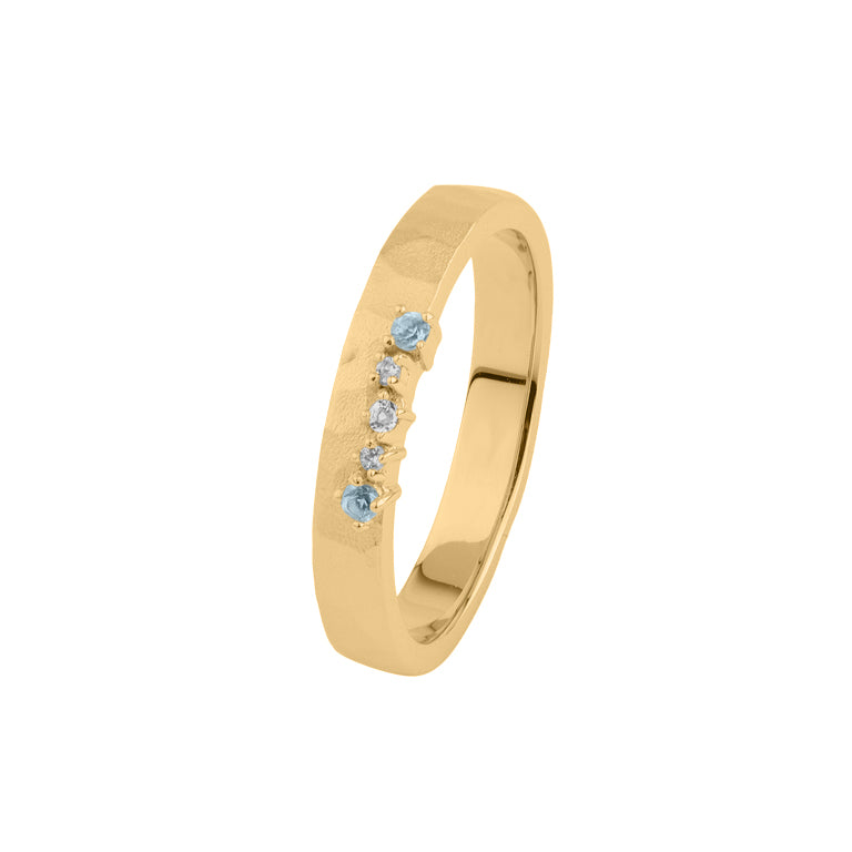 Ring SIMON CREST 3.5 mm mit Blau Topas