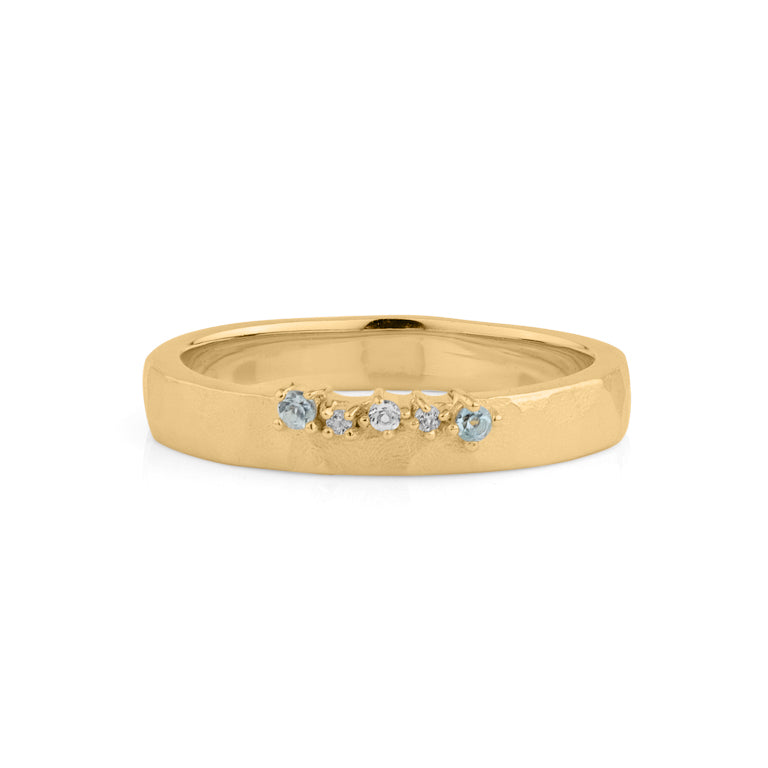 Ring SIMON CREST 3.5 mm mit Blau Topas