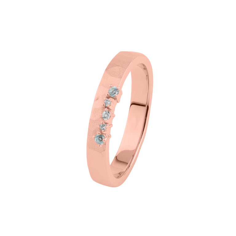 Ring SIMON CREST 3.5 mm mit Blau Topas