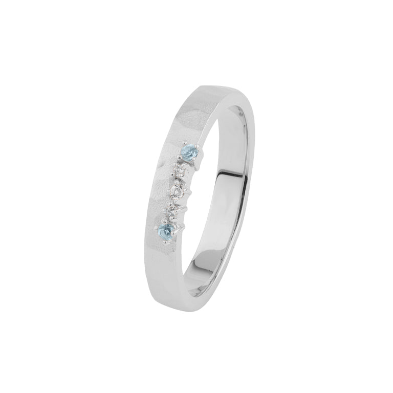 Ring SIMON CREST 3.5 mm mit Blau Topas