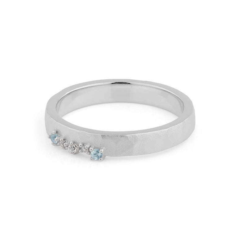Ring SIMON CREST 3.5 mm mit Blau Topas