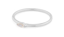 Ring SINGLE NAVETTE Mondstein  2x4 mm