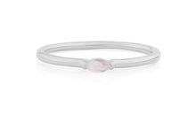 Ring SINGLE NAVETTE Mondstein  2x4 mm