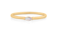 Ring SINGLE NAVETTE Mondstein  2x4 mm