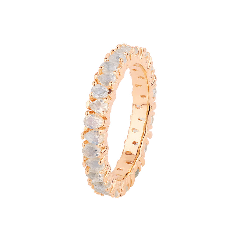 Ring AYAT Mondstein 2X4mm Silber