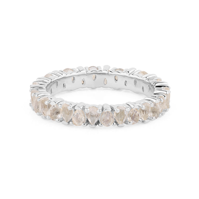 Ring AYAT Mondstein 2X4mm Silber